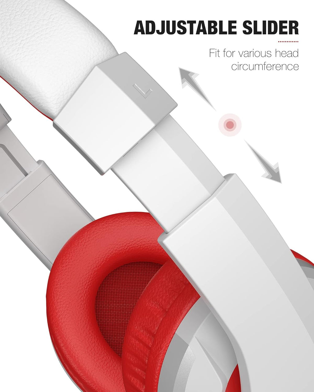 I41 Kids Headphones, on Ear Headphones with 3.5Mm Jack for Kids Children Girls Boys Teens, Foldable, Adjustable, Red